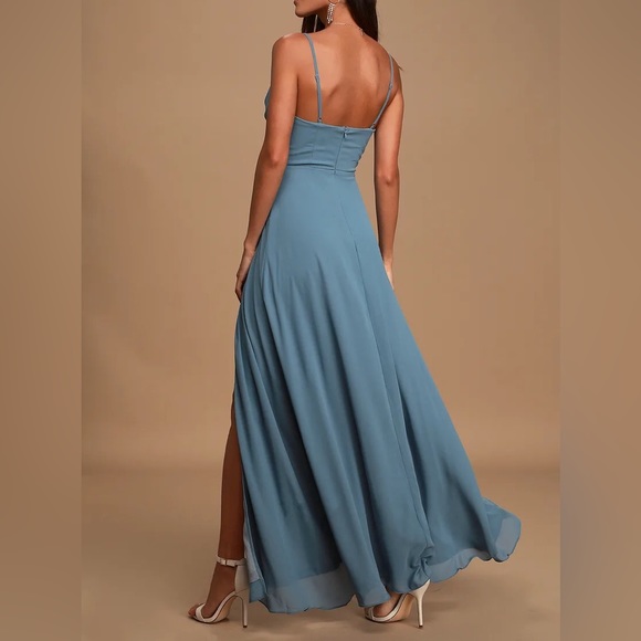 Lulus Slate Blue Maxi Dress | Dance with Me Dress | Slate Blue Bridesmaid Dress - Picture 4 of 11